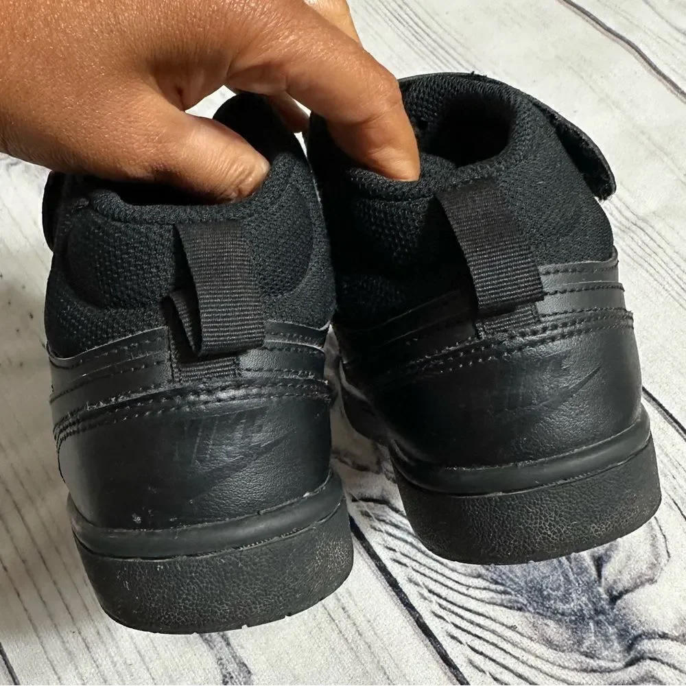 Nike Court Borough Mid 2‎ (GS) Youth Shoes Black/Black CD7782 001 Kids Sz 3.5